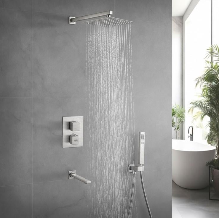 Душова система Nett TSS-521 з термостатом прихованого монтажу та нижнім виливом (32714930)