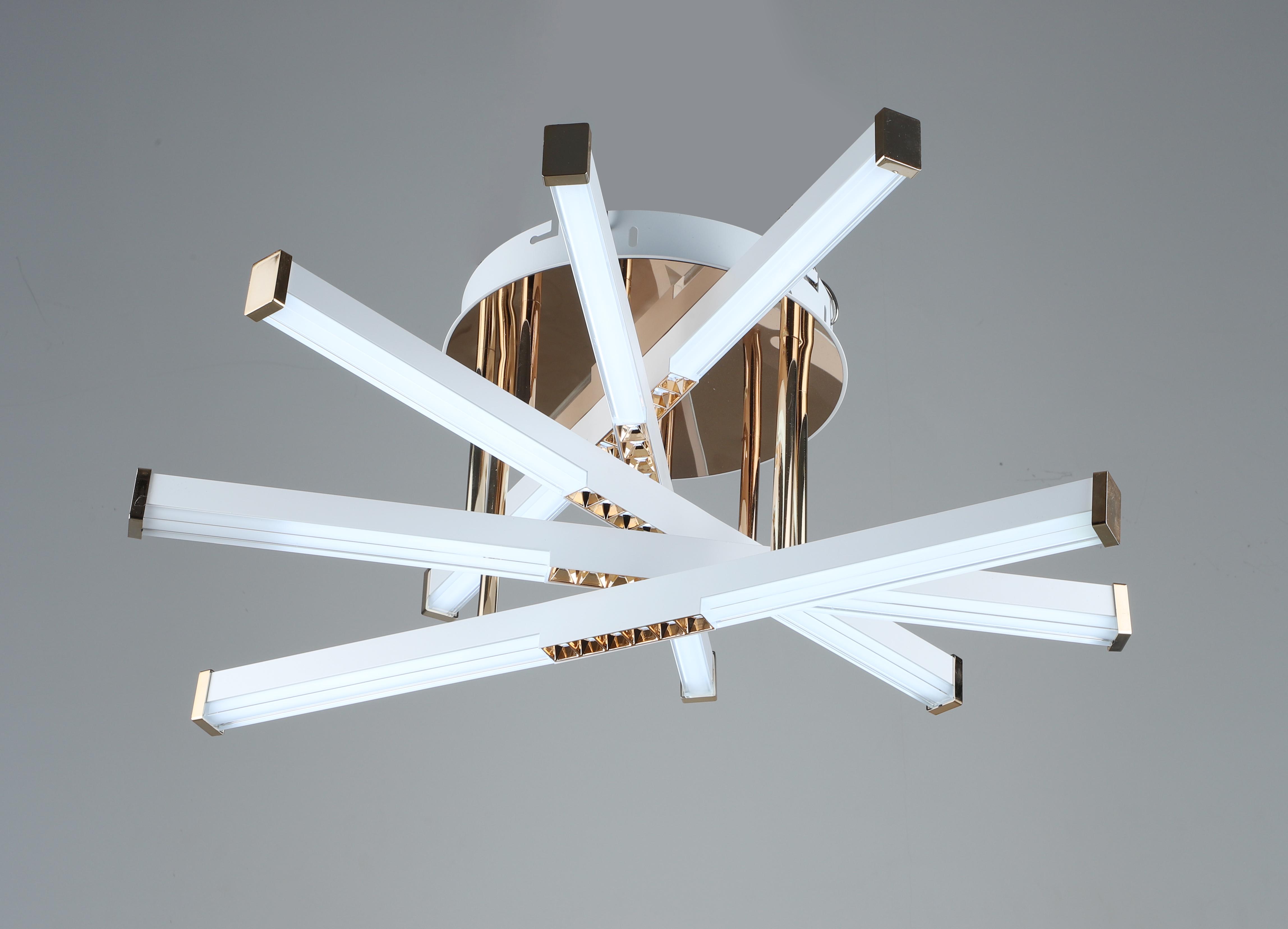 Люстра светодиодная Sirius B YH839/5 WT+GD 65W акриловая