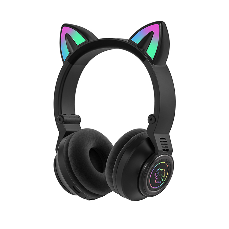 Полноразмерные наушники беспроводные Cat Headset S 026 с кошачьими ушками Black Полноразмерные наушники беспроводные Cat Headset S 026 с кошачьими ушками Black