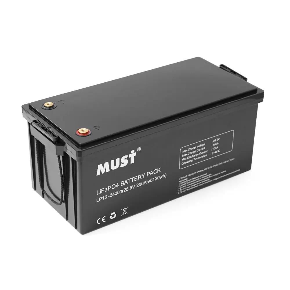 Аккумуляторная батарея Must LiFePO4 LP15-24200 25.6V 200Ah 5,12kWh BMS100A 4S