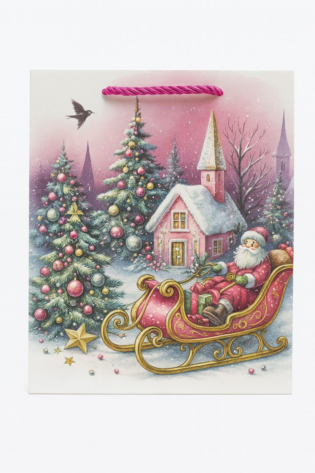 Пакет новогодний бумажный Christmas spirit S 18х23х10 см (R34834-S)