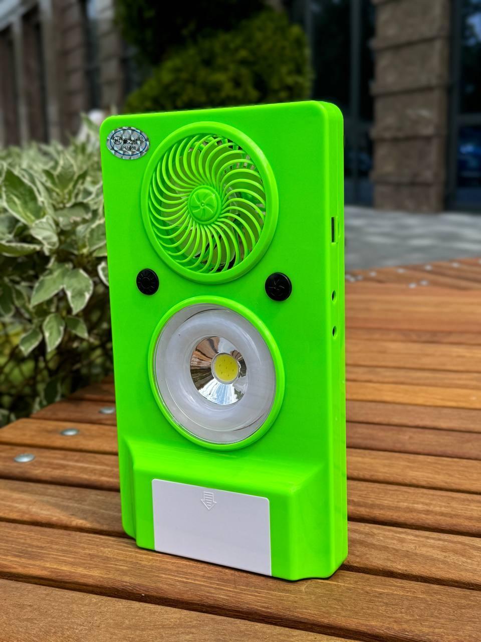 Фонарь лампа с вентилятором на солнечной батареи LED Solar light HJ-088 2400 MAH Зеленый - фото 2