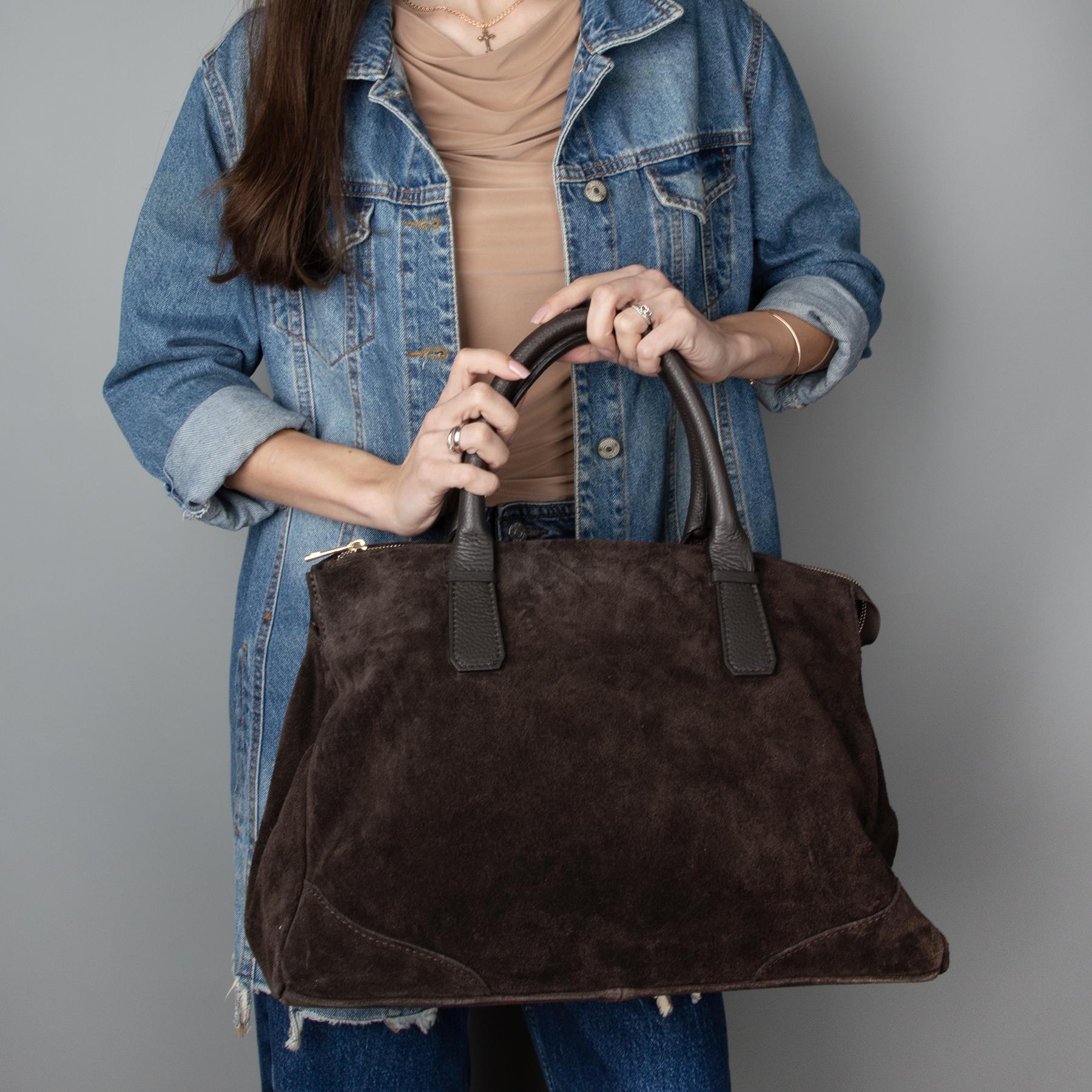 Сумка шопер жіноча замшева Virginia Conti 04108 Шоколадний (2791728682) - фото 2 Сумка шопер жіноча замшева Virginia Conti 04108 Шоколадний (2791728682) - фото 2