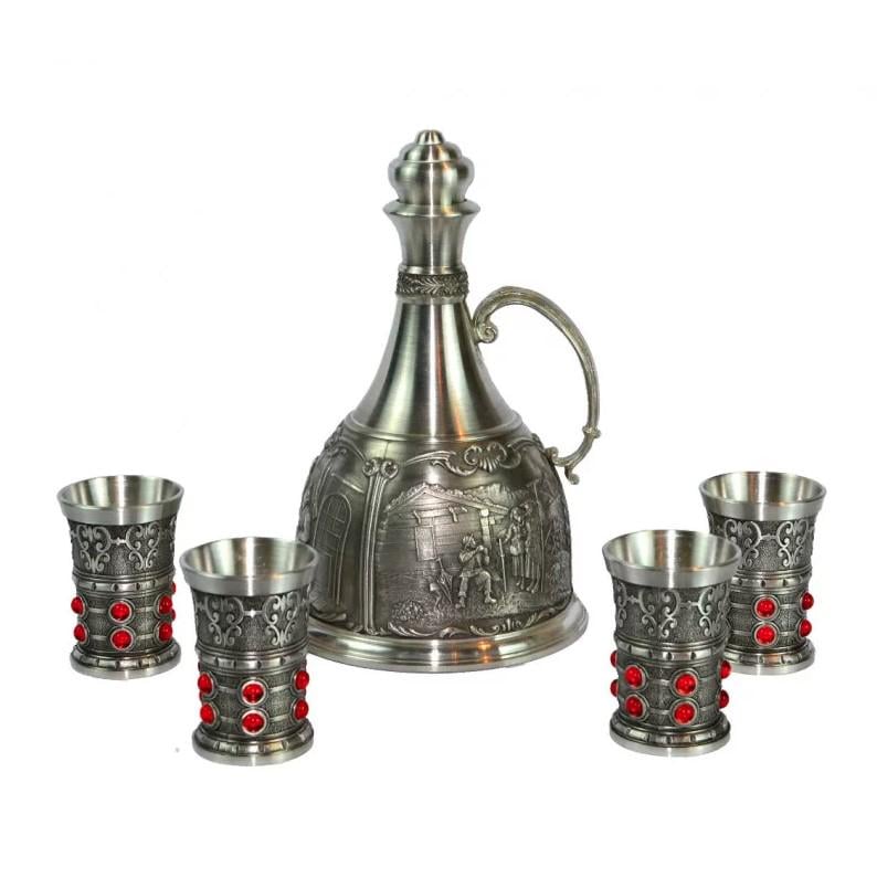 Набор для водки Artina SOMMERABEND RUBY штоф и рюмки 4 шт. 400 мл 60 мл h 19 см h 6 см (13112a)