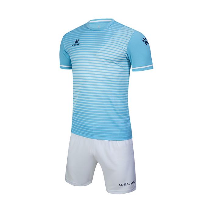 Комплект футбольной формы Kelme Malaga к/р L Голубой/Белый