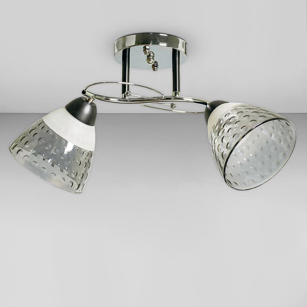 Люстра потолочная Light House SC-18704/2 CR+BK 450х160х240 мм Хром/Черный/Белый/Прозрачный