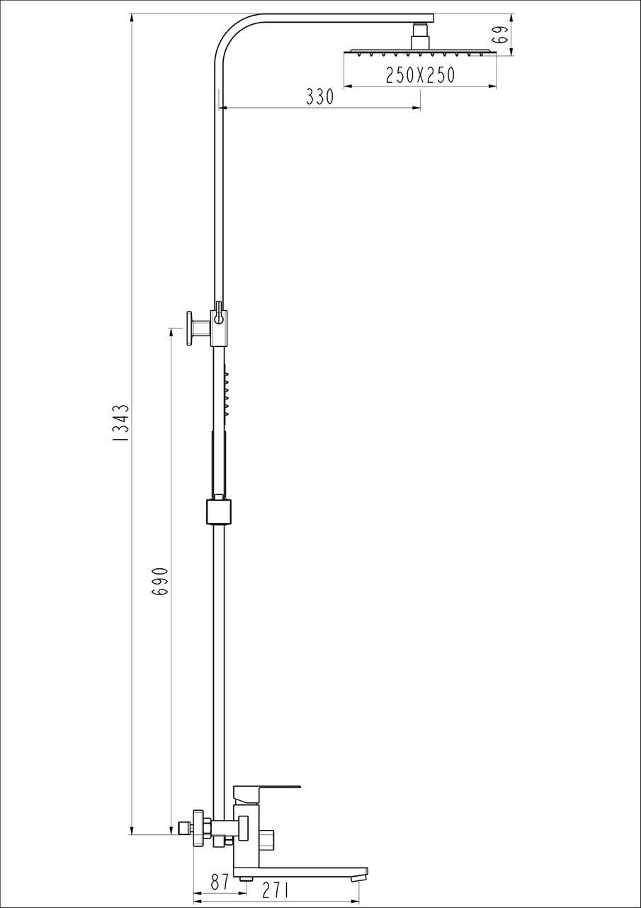 Душевая система Frap H802 F24802 из нержавеющей стали поворотный излив-переключатель на лейку 1 режим - фото 2