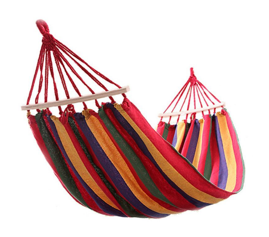Гамак підвісний з перекладиною 100x200 см Різнокольоровий (6018)