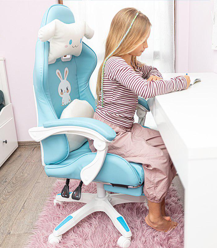 Крісло геймерське дитяче G893 з подушками та підставкою для ніг Синій (24096887) - фото 10 Крісло геймерське дитяче G893 з подушками та підставкою для ніг Синій (24096887) - фото 10