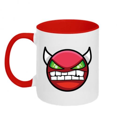 Чашка двухцветная Geometry Dash Demon 320 мл Красно-белый (8864680-18-153912)