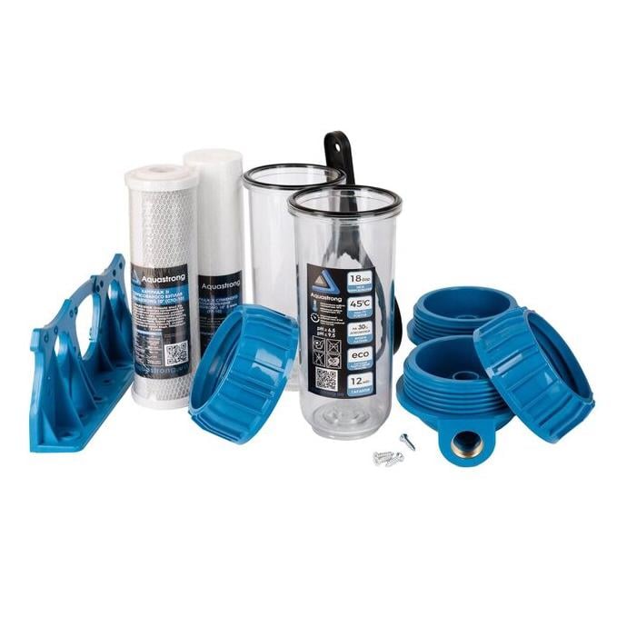 Фільтр магістральний Aquastrong MP2-10312 2 колби 10" 3P 1/2" - фото 4 Фільтр магістральний Aquastrong MP2-10312 2 колби 10" 3P 1/2" - фото 4