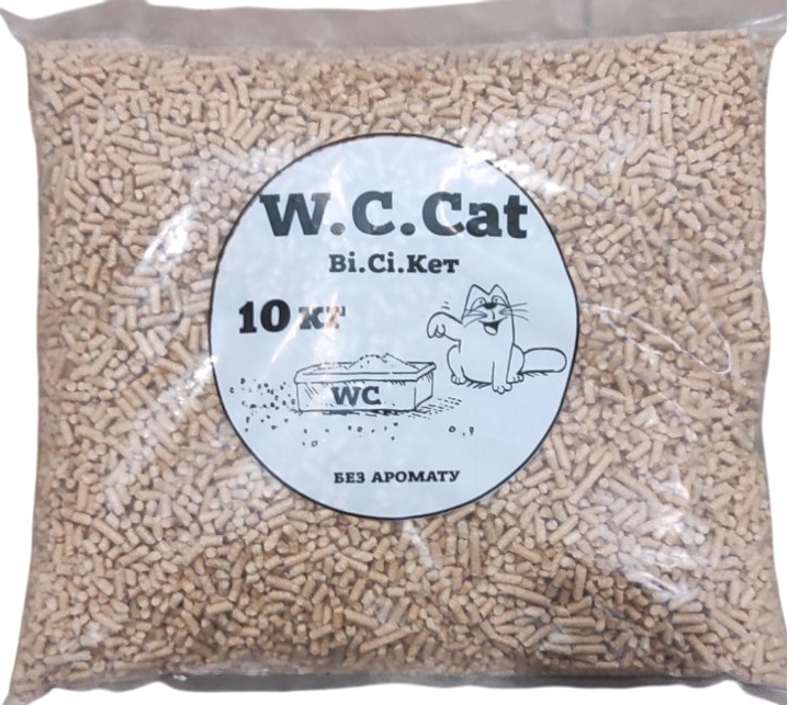Наповнювач для лотків деревний W.C.Cat 10 кг