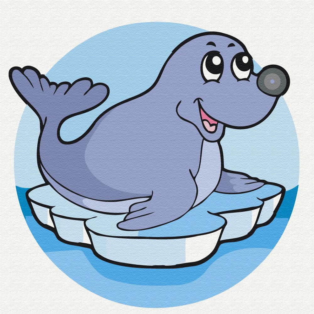 Картина по номерам Brushme PSQ30011 Морской котик 30х30 см (1757103107)