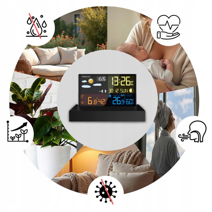 Метеостанция беспроводная домашняя Berdsen BD-912 Черный (391200) - фото 3 Метеостанция беспроводная домашняя Berdsen BD-912 Черный (391200) - фото 3