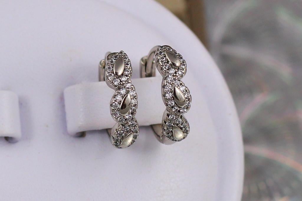 Серьги кольца Хuping Jewelry трио 1,6 см Серебристый