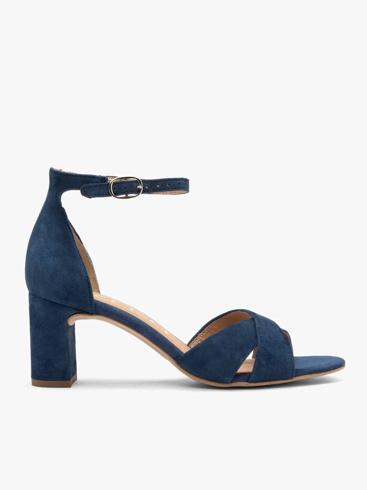 Босоножки женские замшевые RYLKO на широких каблуках р. 42 Синий (6TBN6_R_ __4P)