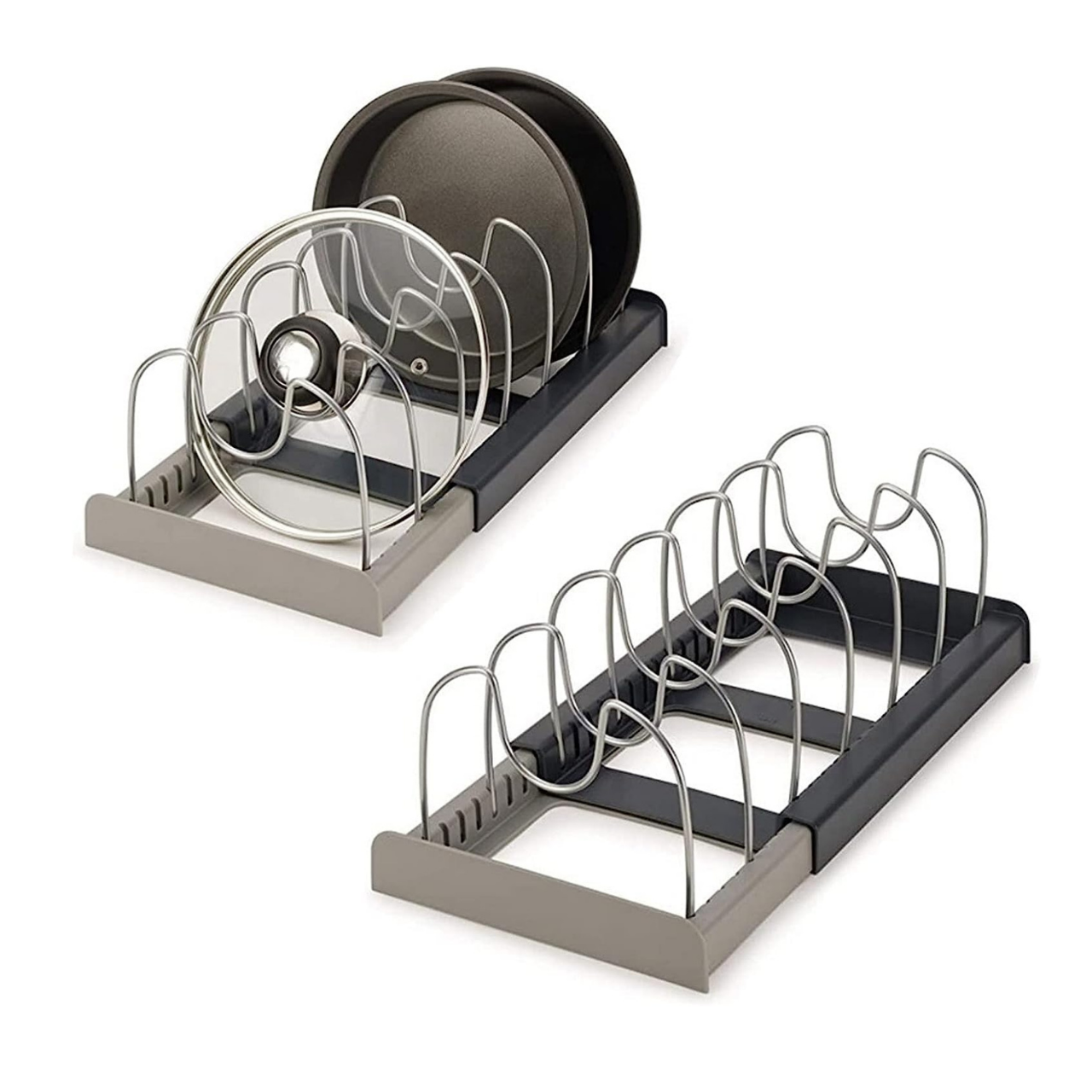 Органайзер для крышек раздвижной кухонный Серый (80230081) - фото 2