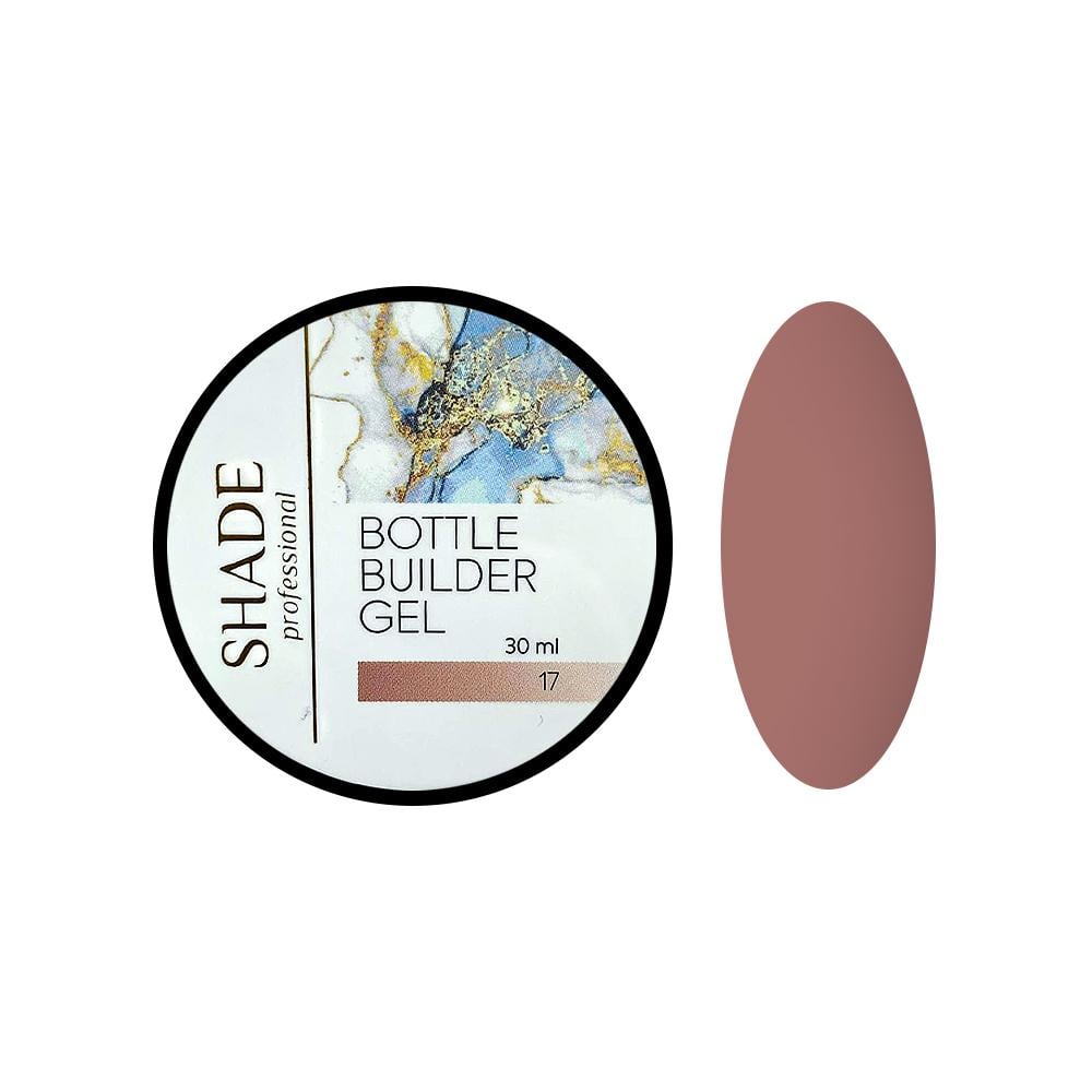 Гель будівельний Shade №17 середньої густини для моделювання нігтів LED/UV 30 г Рожево-бежевий (46038)