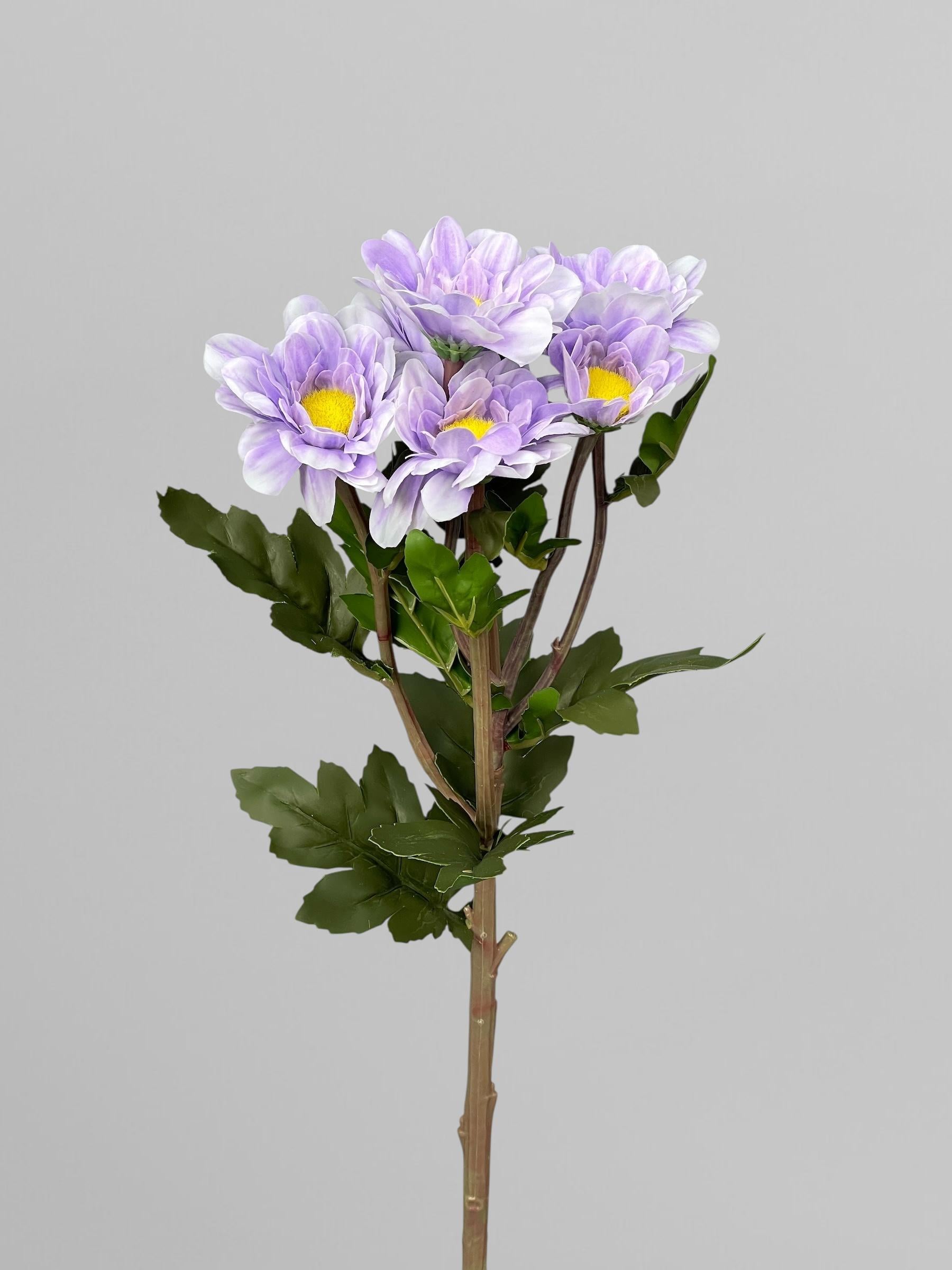 Искусственная хризантема кустовая латексная 57 см Сиреневый (К13241)