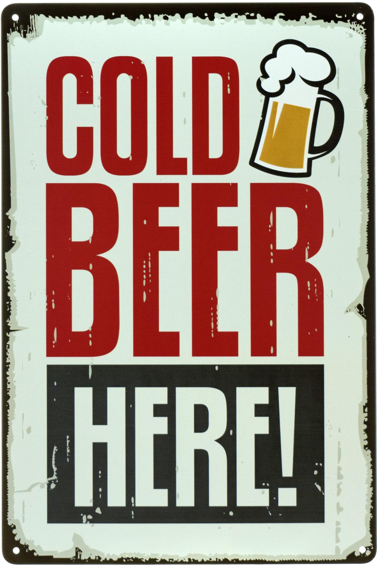 Табличка металева Холодне Пиво Тут!/Cold Beer Here! 20x30 см