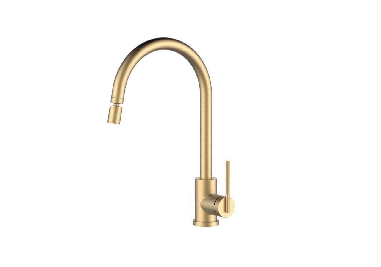 Смеситель кухонный Nett EG-22 комбинированный из нержавеющей стали Золотой (2999643080)