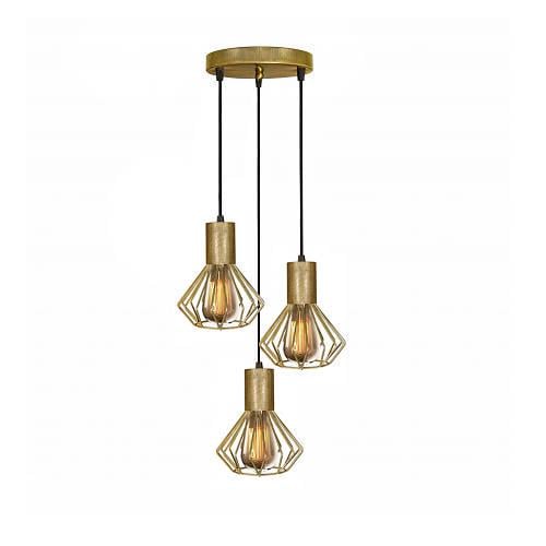 Подвесной светильник MSK Electric Diadem NL-2215-3R в стиле лофт E27 40 Вт IP 20 Бронзовый (1426810719)