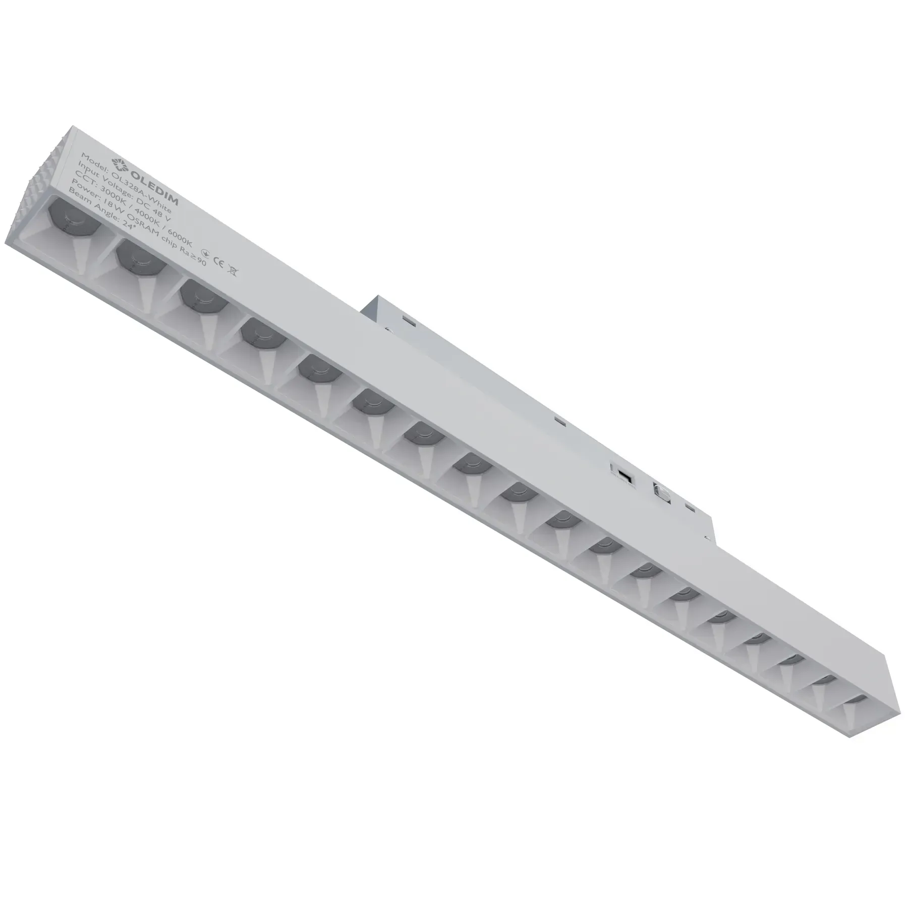 Светильник трековый магнитный OL328A 18W 3ССT 3000/4000/6000K Белый (33028702)