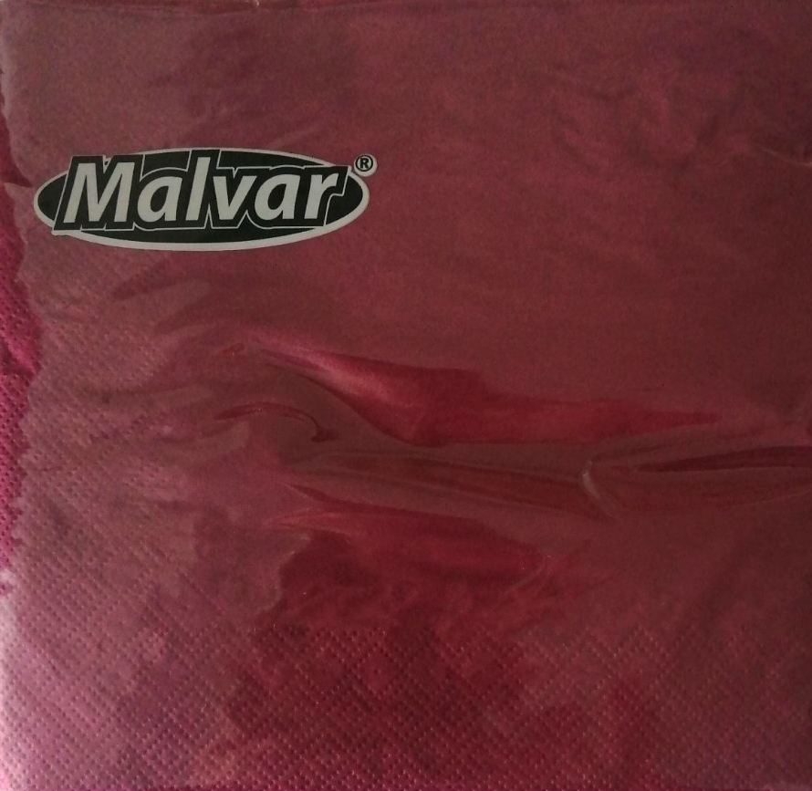 Серветка Malvar Бордова 30х30 см 2-кульові 40 шт. (8581)