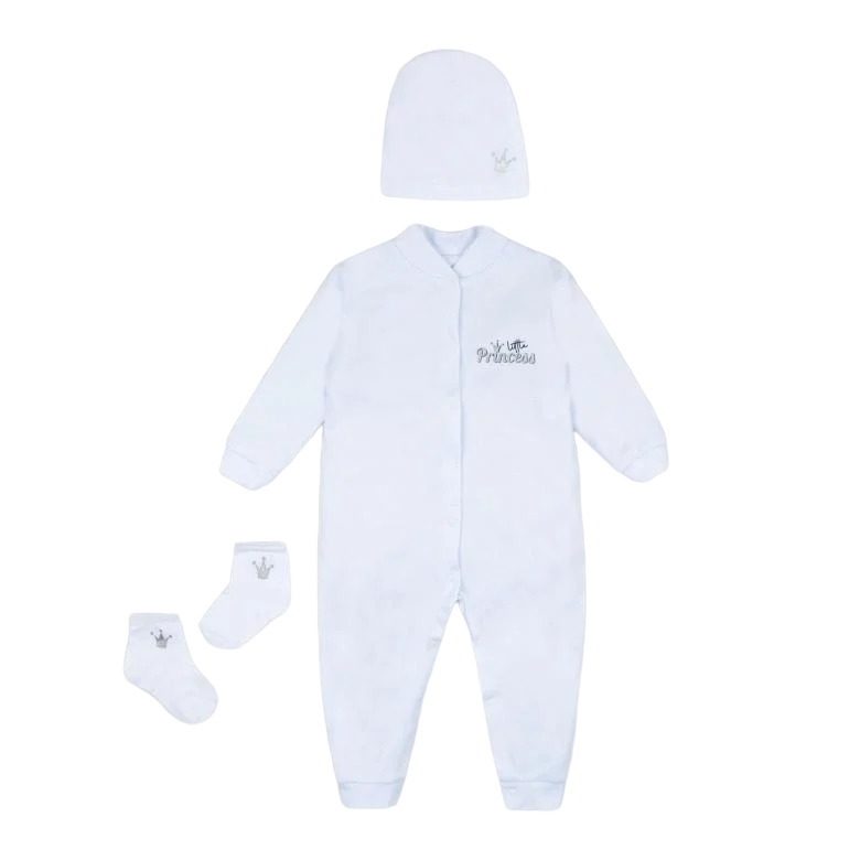 Комплект детской одежды хлопковый для девочки Gabbi КТ-22-2 Принцесса-3 74 см Белый (13182) - фото 1
