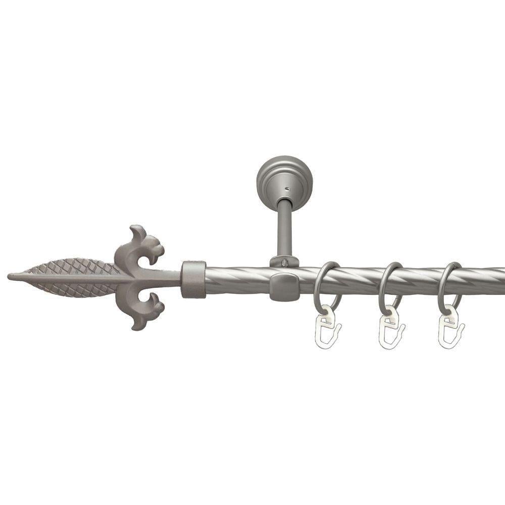 Карниз металевий Orvit Генуя однорядний відкритий/скручена труба/кільце металеве Сатин 16 мм 240 см (00-00022715)