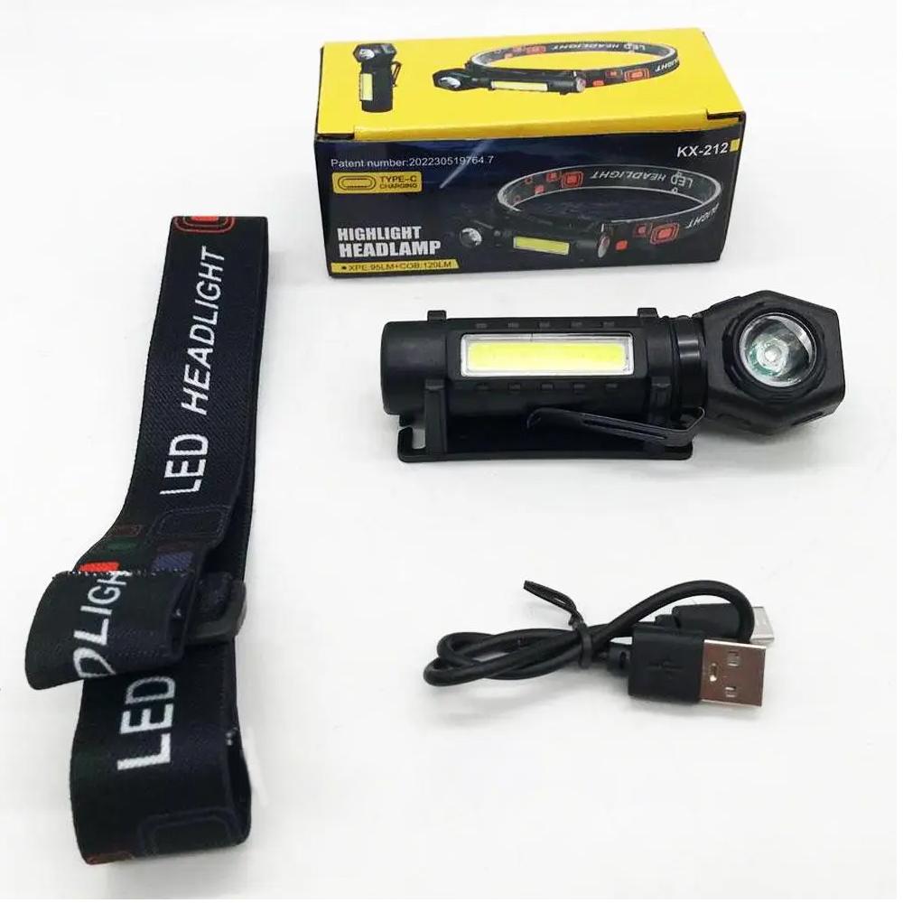 Фонарь налобный KX-212-XPE 5SMD Li-Ion/Waterproof/micro-USB (314917)
