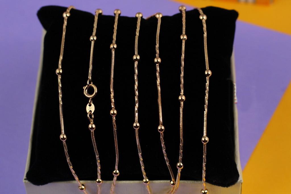 Цепь Xuping Jewelry закрученный жгут с шариками 60 см Золотистый (1155810487)