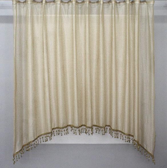 Тюль арка сетка с бахромой 280х170 см Бежевый (000к 51-144)