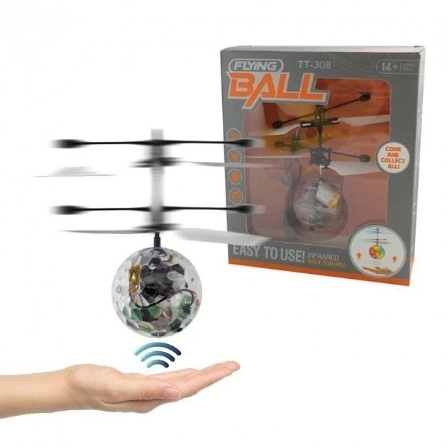 Интерактивная игрушка Sensor Flying Ball LED Летающий Шар-Вертолет светящийся сенсор от руки (17945724) - фото 4