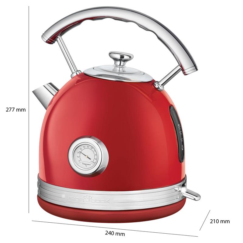 Електрочайник Profi Cook PC-WKS 1192 металевий Red (408062) - фото 2 Електрочайник Profi Cook PC-WKS 1192 металевий Red (408062) - фото 2