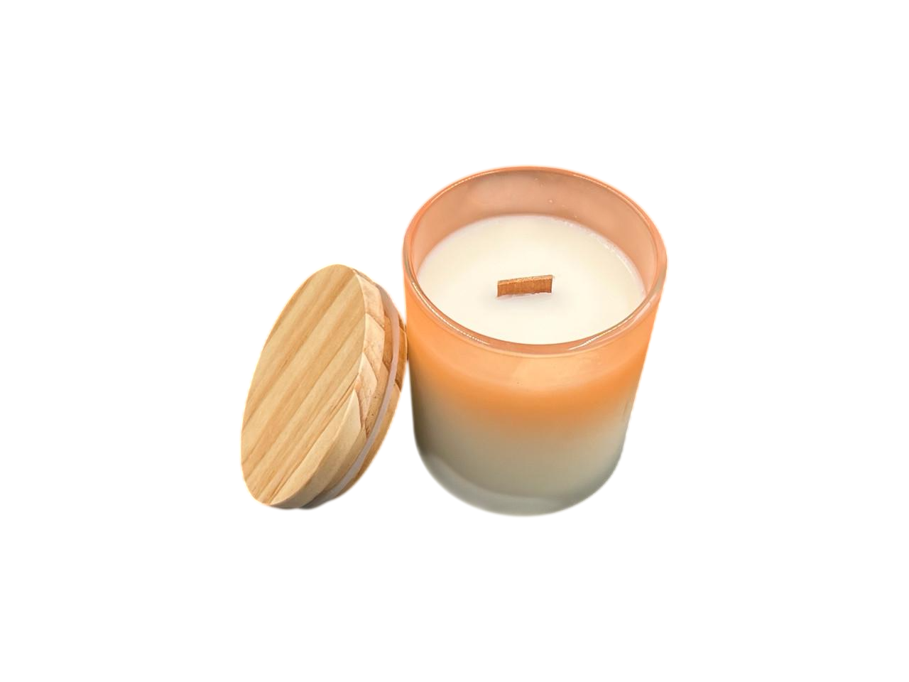 Свеча ароматическая Шампань в стеклянном подсвечнике с деревянным фитилем 8,7х7 см Белый (SVB-153) Свеча ароматическая Шампань в стеклянном подсвечнике с деревянным фитилем 8,7х7 см Белый (SVB-153)