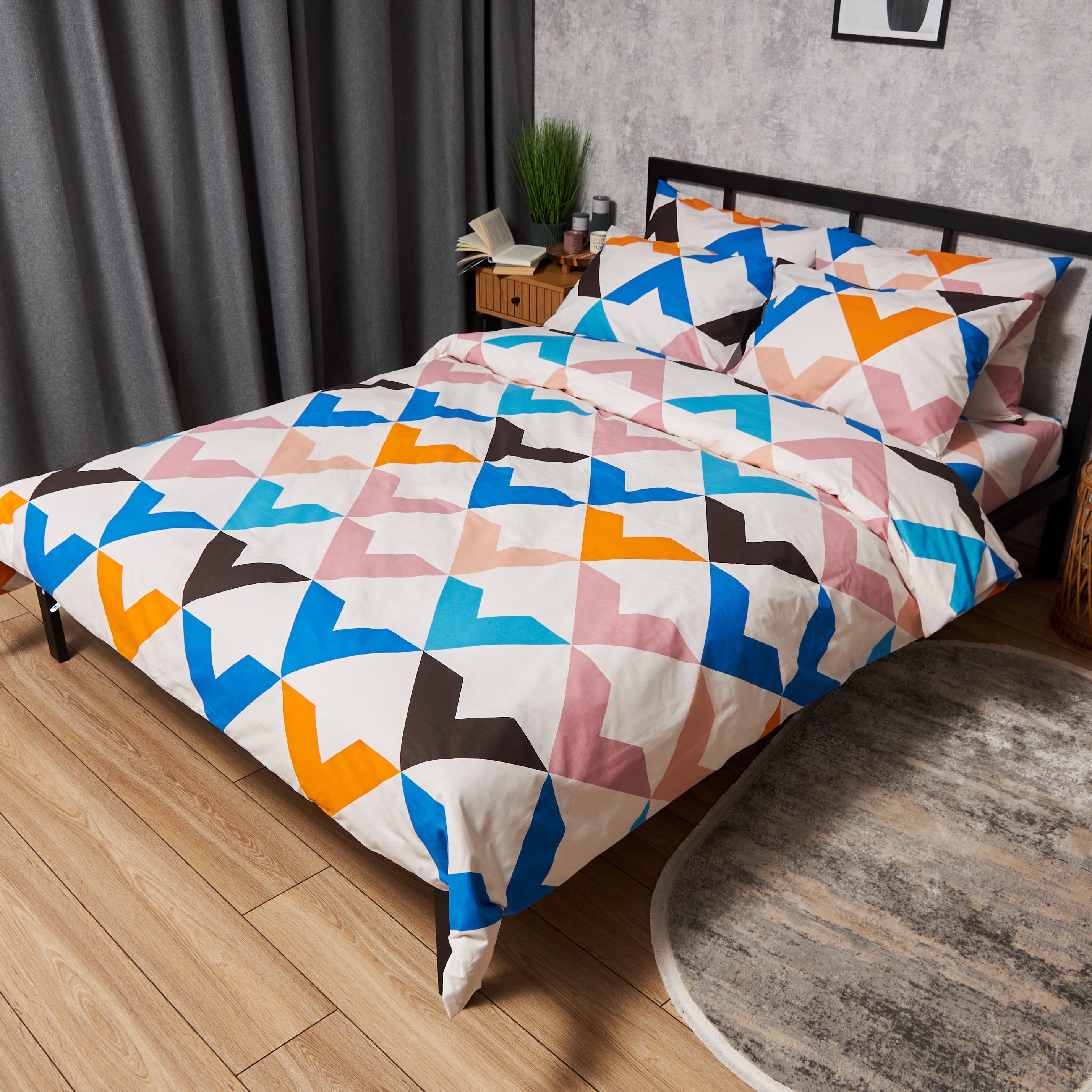 Комплект постельного белья Moon&Star Бязь Gold Люкс Color Clash наволочки 2 шт. евро 200х220 см (MS-820008972)