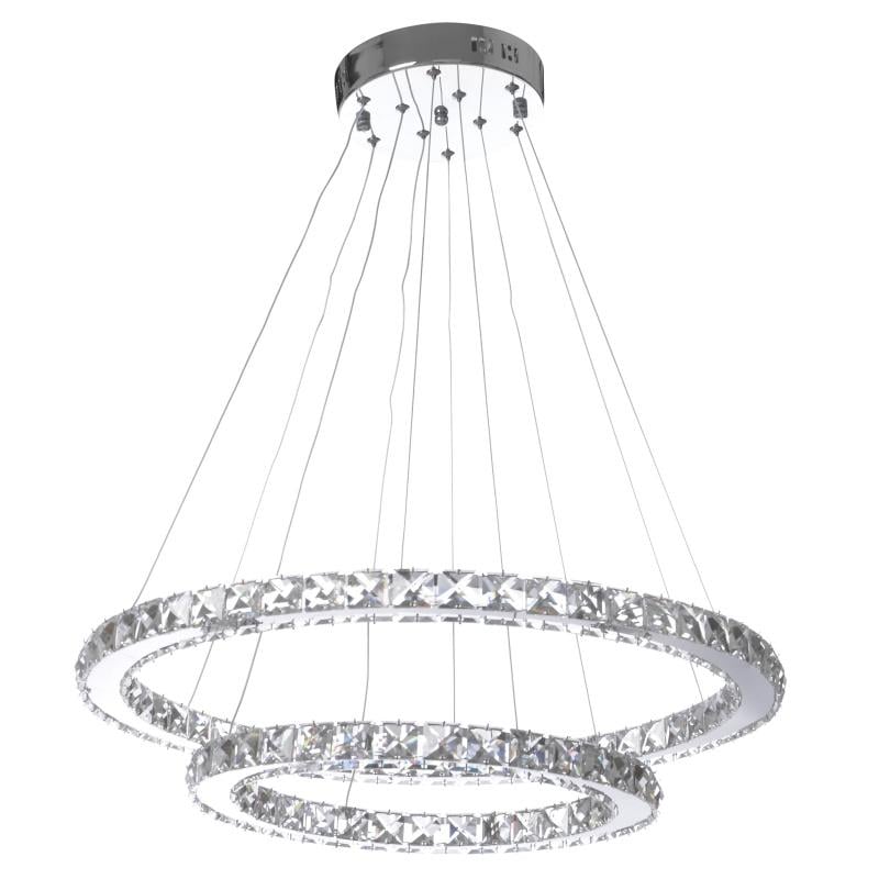 Люстра підвісна BR-988S/72W LED з пультом кришталеві кільця