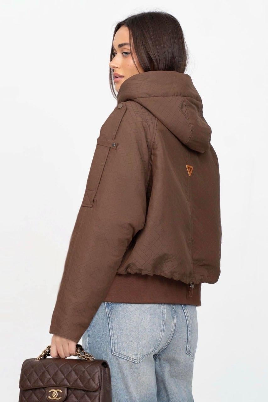 Куртка-бомбер женская oversize L Шоколадный (33242884)