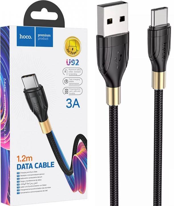 Кабель інтерфейсний Hoco U92 USB-Type-C 1,2 м Black (23592) Кабель інтерфейсний Hoco U92 USB-Type-C 1,2 м Black (23592)