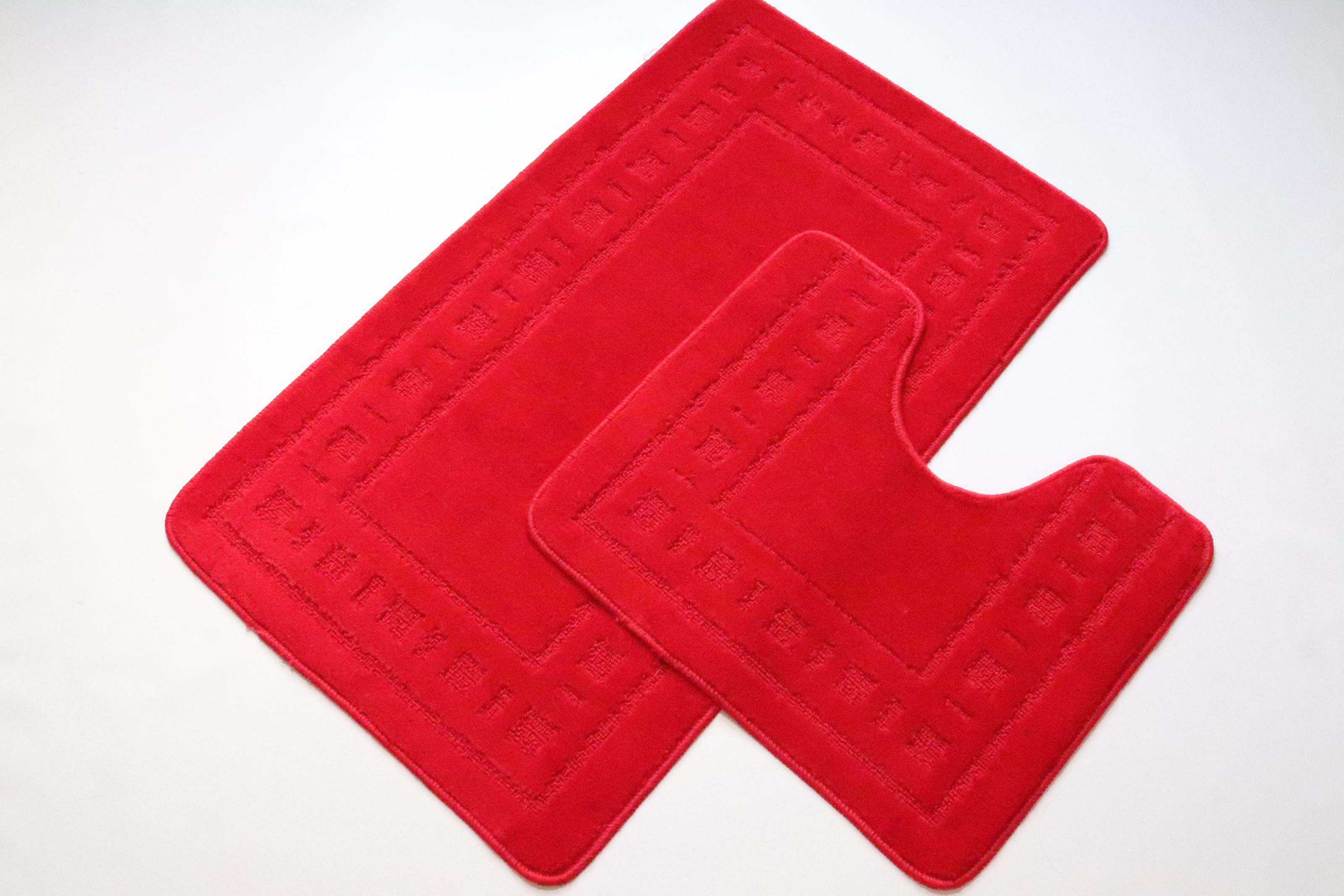 Набор ковриков для ванной и туалета Vonaldi 80x50/40x50 см Red (01337/s) Набор ковриков для ванной и туалета Vonaldi 80x50/40x50 см Red (01337/s)