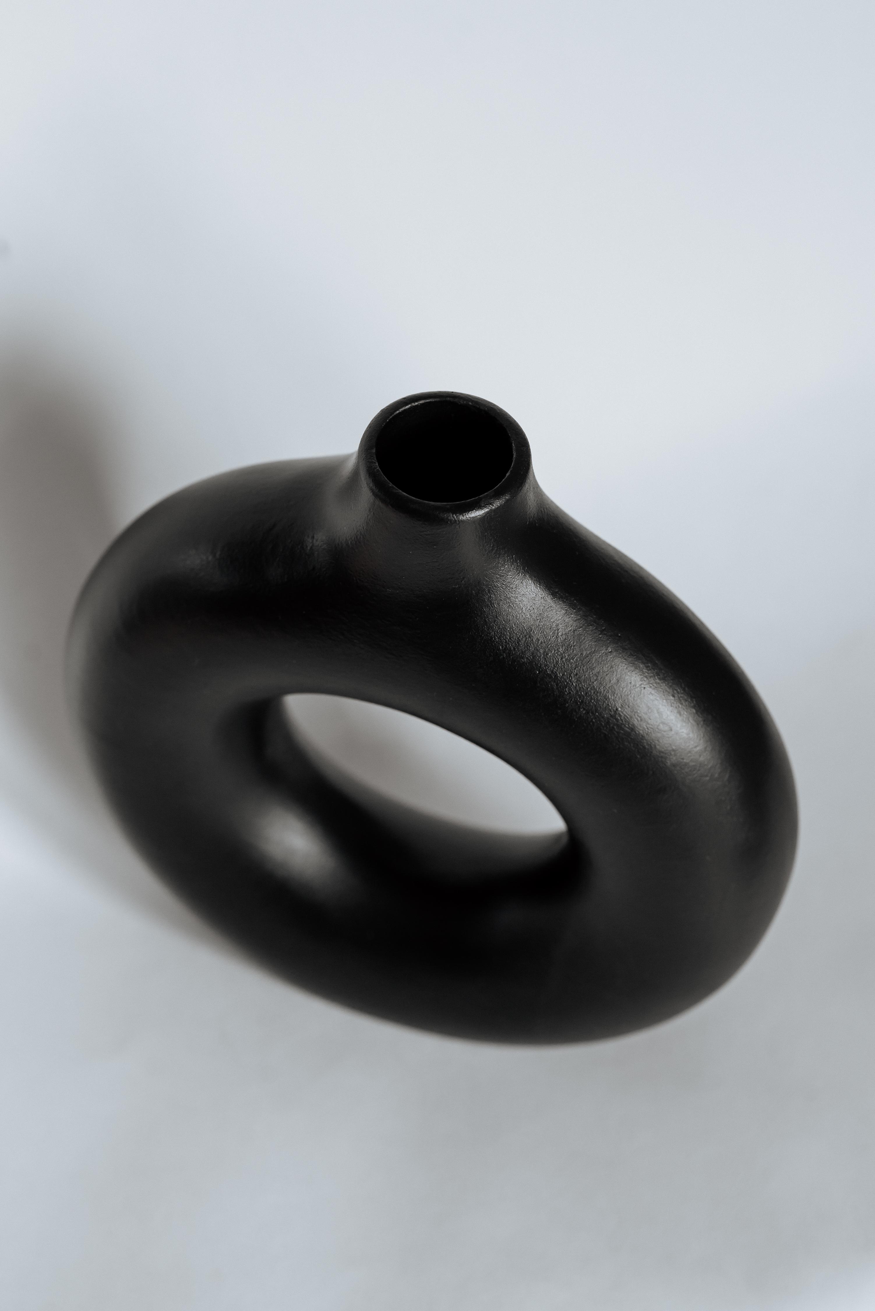 Ваза гіпсова Луна L Чорний - фото 4