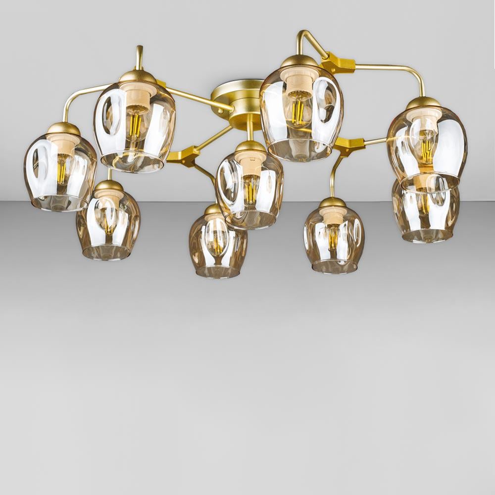 Люстра потолочная молекула Light House DL-18845/9 Золотой/Шампань