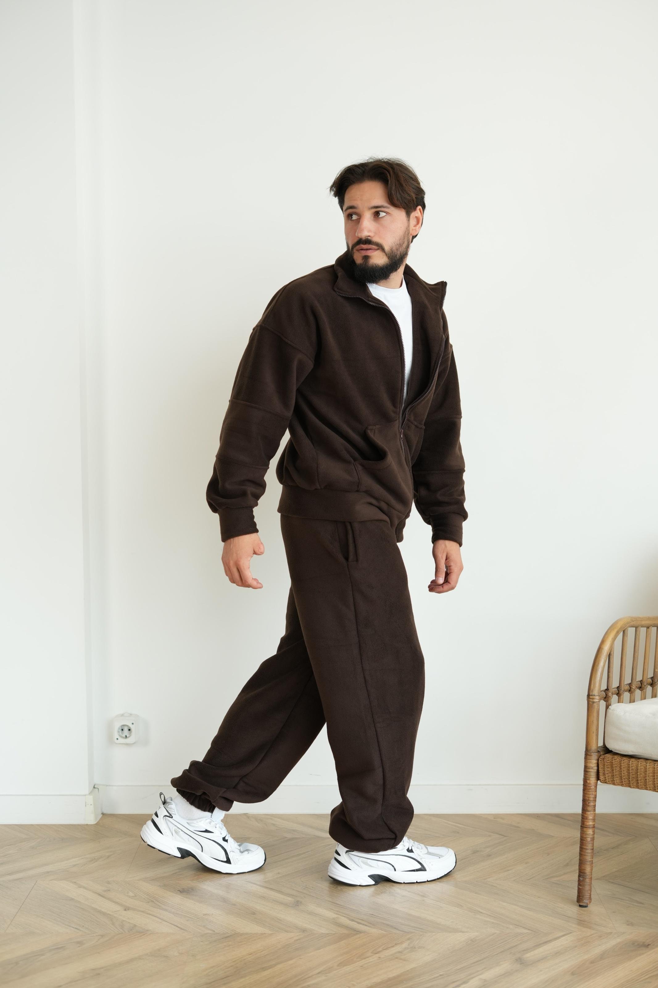 Костюм чоловічий флісовий CASUAL L/XL Шоколадний (10303LXLm) - фото 2 Костюм чоловічий флісовий CASUAL L/XL Шоколадний (10303LXLm) - фото 2