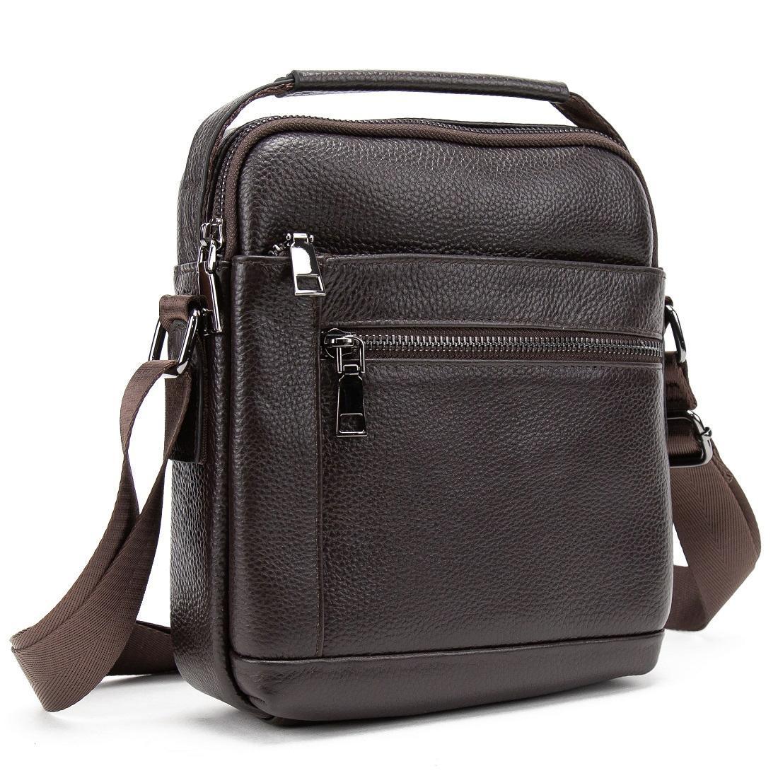 Чоловіча сумка шкіряна Tiding Bag A25F-2217DB Коричневий (2816295412)