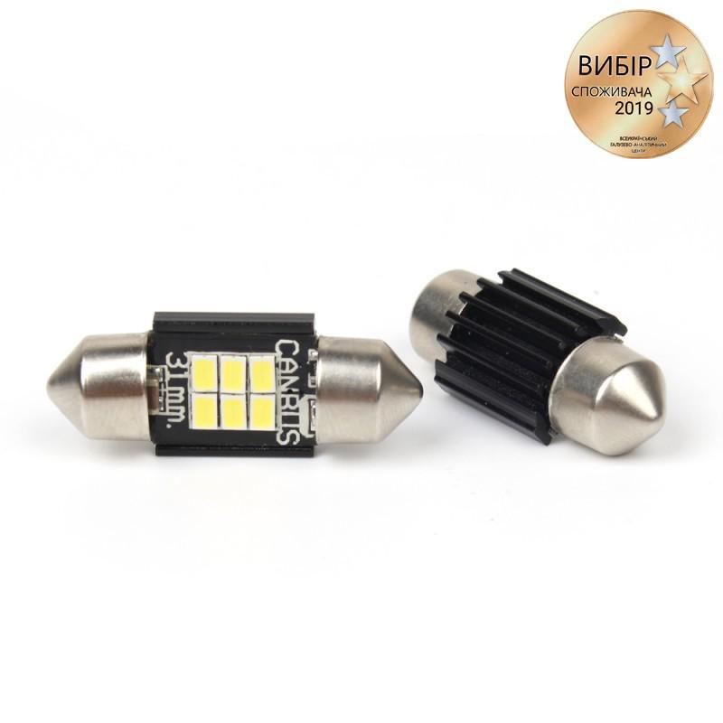 Автолампи світлодіодні Carlamp C5W софітка + canbus Т11x31 мм 2 шт. (SJ-K6-31мм) - фото 6 Автолампи світлодіодні Carlamp C5W софітка + canbus Т11x31 мм 2 шт. (SJ-K6-31мм) - фото 6