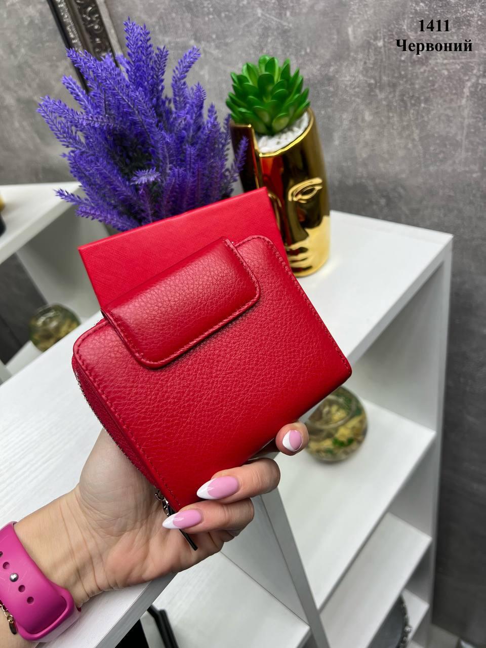 Кошелек кожаный женский маленький в коробке на магните из натуральной кожи Красный - фото 2 Кошелек кожаный женский маленький в коробке на магните из натуральной кожи Красный - фото 2