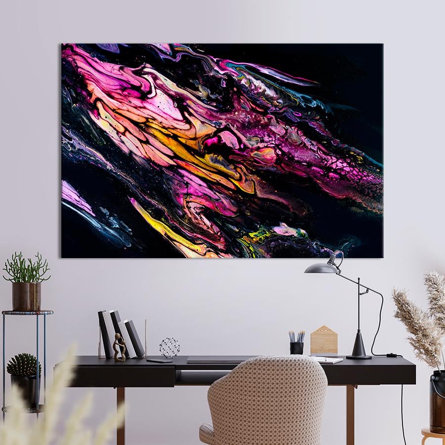 Картина Абстрактные красочные разводы 51x34 см (A914-1)