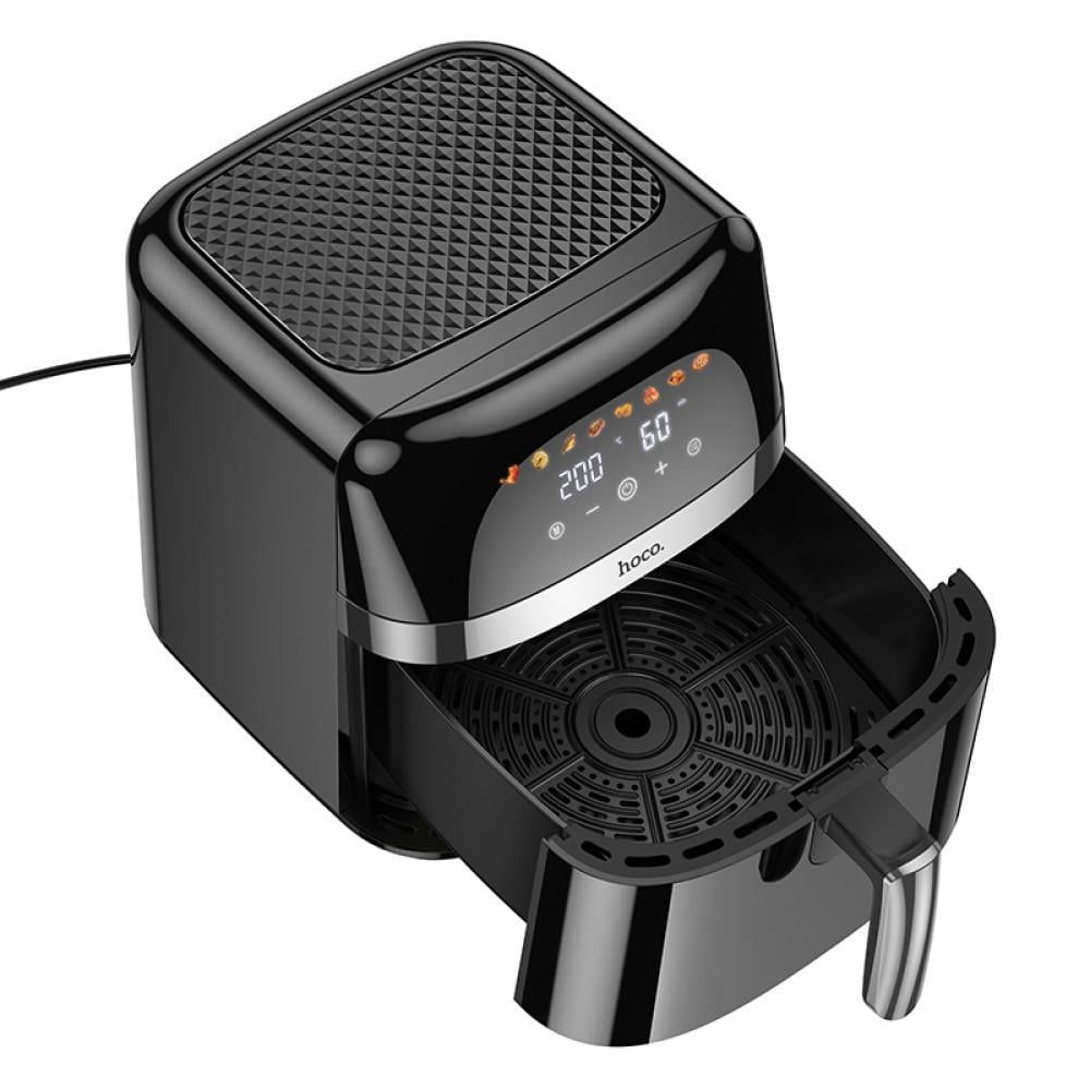 Аерогриль/електрична/повітряна/фритюрниця HOCO Air fryer with touch screen 1700W 8 л Чорний (HE20) - фото 4