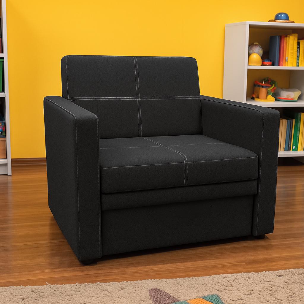 Диван-кресло мягкий раскладной Tobi Sho Максиан рогожка Bahama 1140х850х830 мм 42/Антрацит